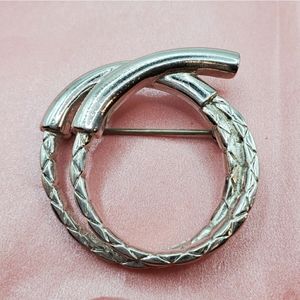 MONET silver double circle  brooch